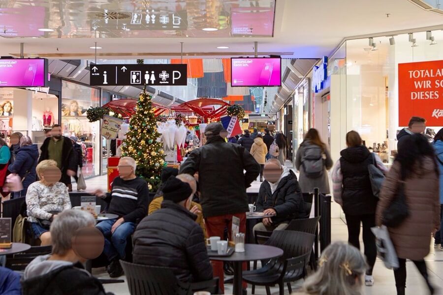Foodcourt-Werbung