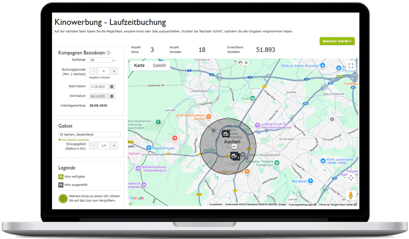 Kinowerbung in Aachen