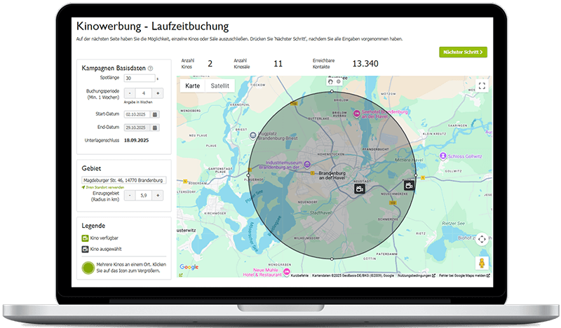 Kinowerbung in Brandenburg