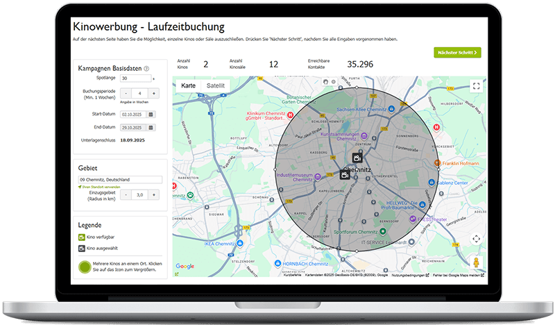 Kinowerbung in Chemnitz