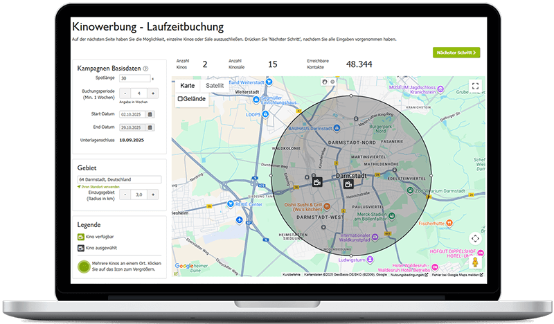 Kinowerbung in Darmstadt