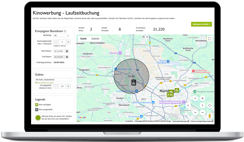 Kinowerbung in Fürth