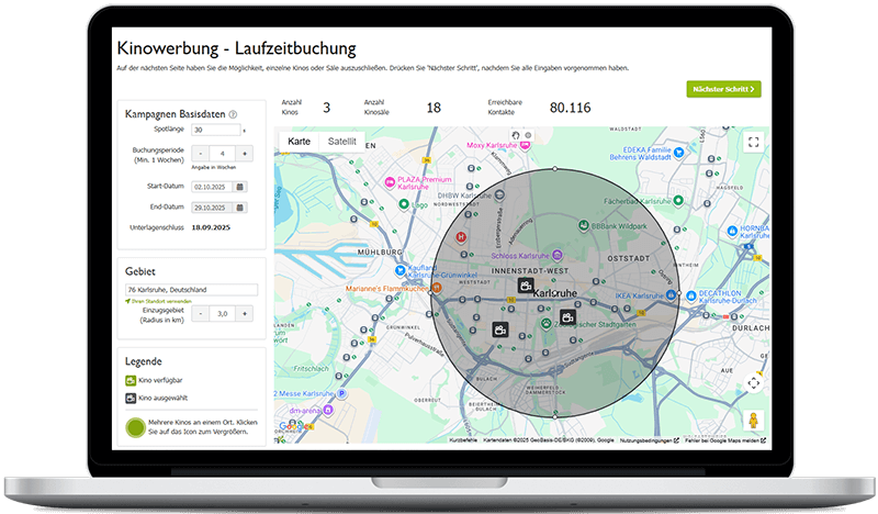 Kinowerbung in Karlsruhe