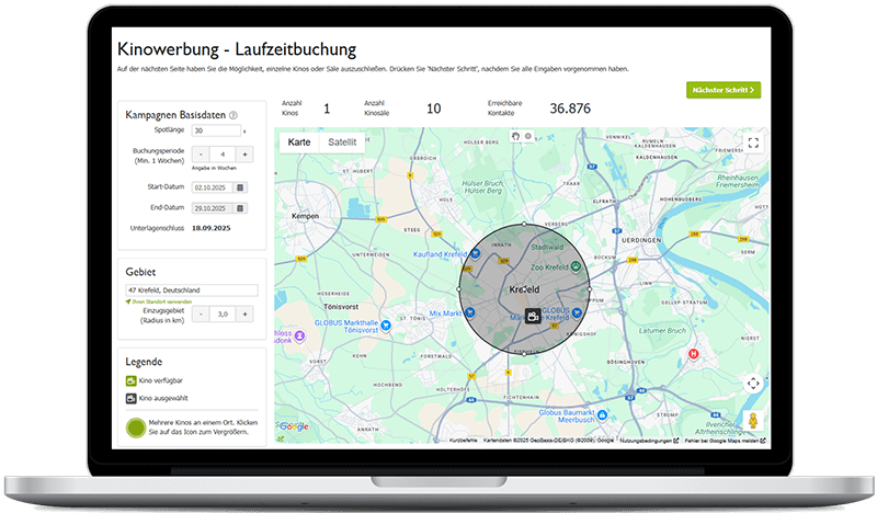 Kinowerbung in Krefeld