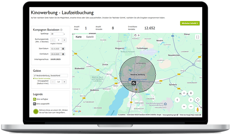 Kinowerbung in Neubrandenburg