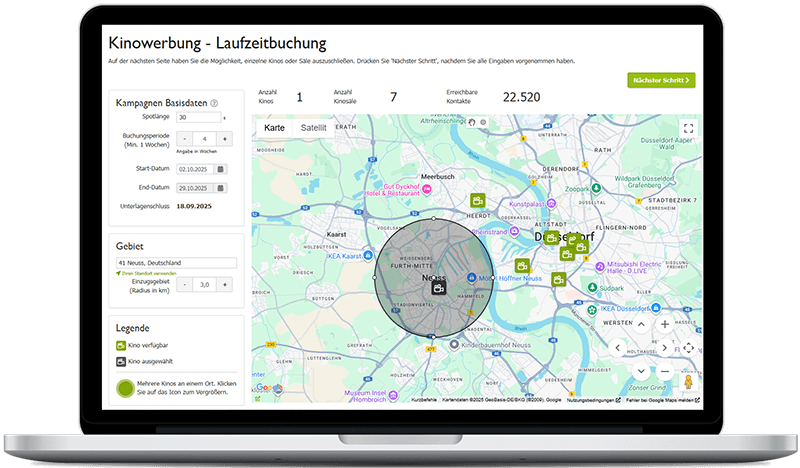 Kinowerbung in Neuss