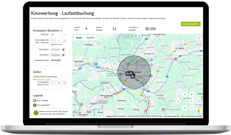 Kinowerbung in Saarbrücken