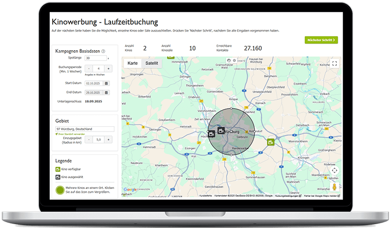 Kinowerbung in Würzburg
