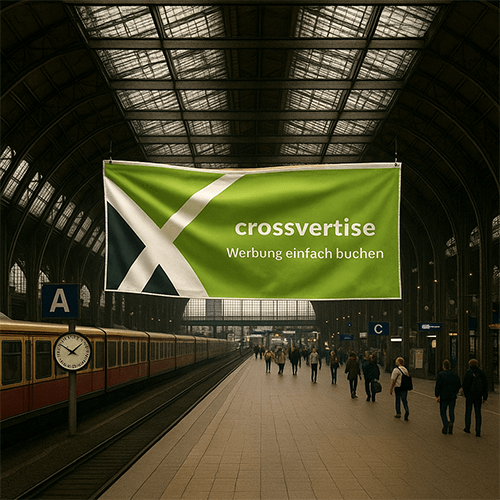 Big Banner in Bahnhöfen