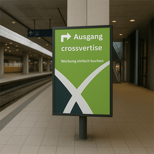 Werbeschilder im Bahnhof