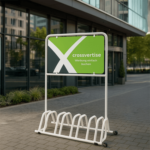Werbung auf Fahrradständern