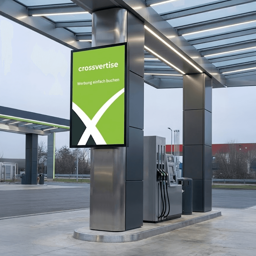 Digitaler Screen Tankstelle