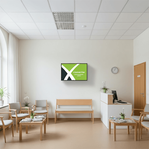 Digitale Screens in Arztpraxen
