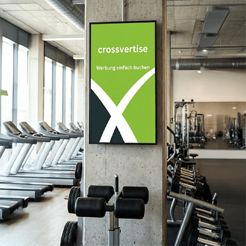 Digitale Screens in Fitnessstudios