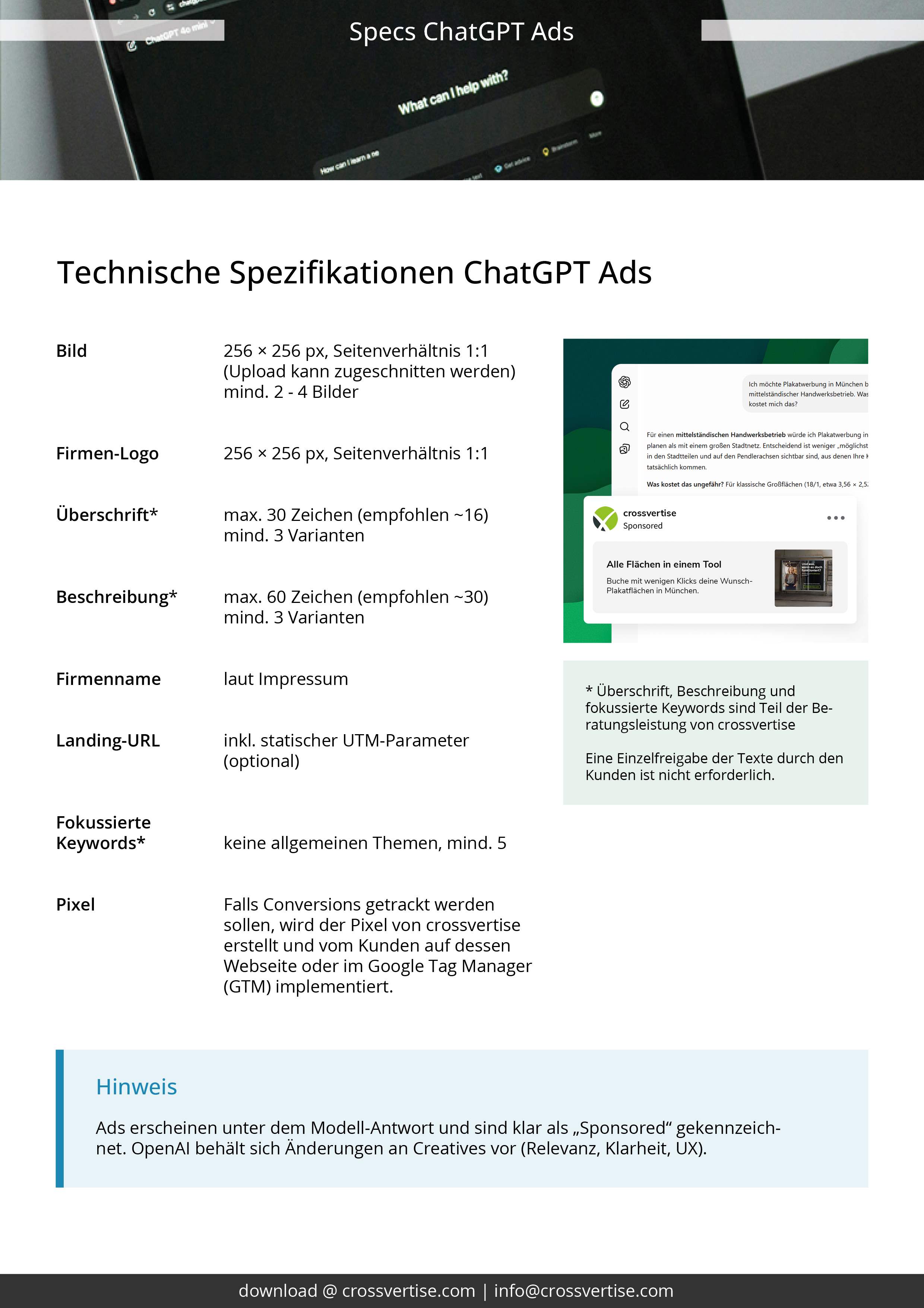 Download Spezifikationen "ChatGPT Ads"