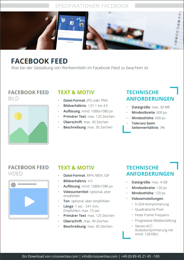 Spezifikation Facebook Ads