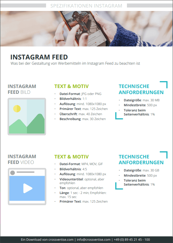 Spezifikation Instagram Ads