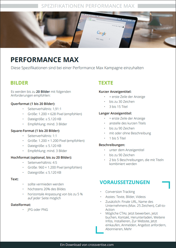 Spezifikation Performance Max Kampagne