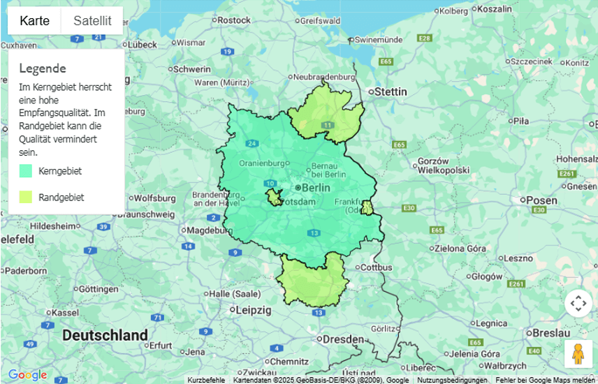 Sendegebiet 104.6 RTL