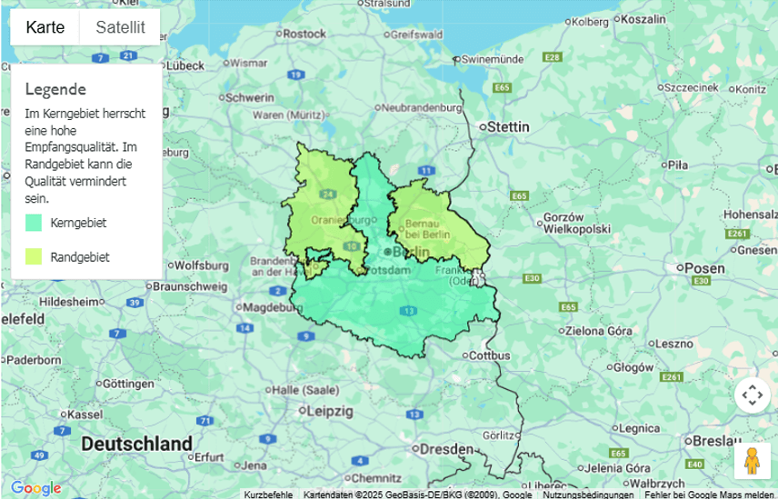 Sendegebiet 105'5 Spreeradio