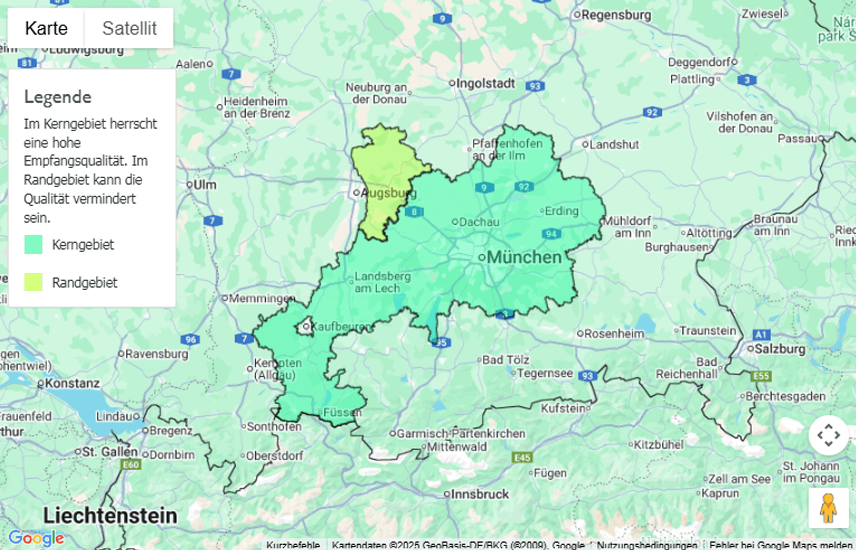 Sendegebiet TOP FM