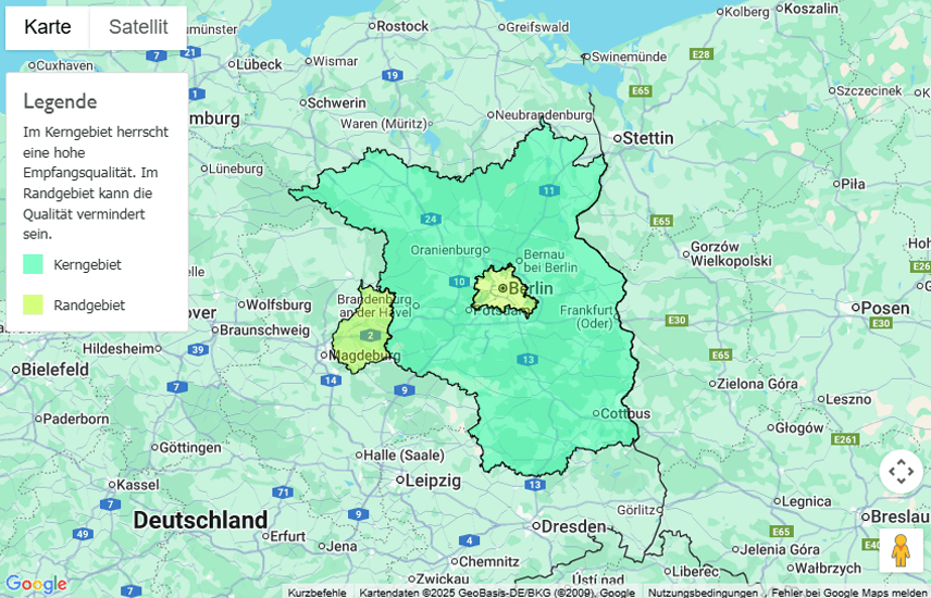 Sendegebiet Antenne Brandenburg