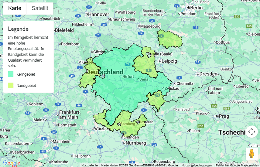 Sendegebiet Antenne Thüringen