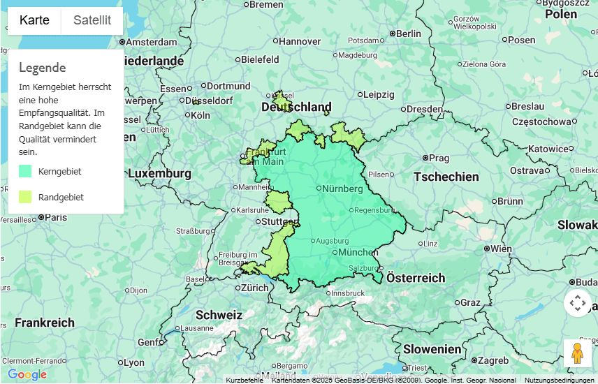 Sendegebiet Bayern 3