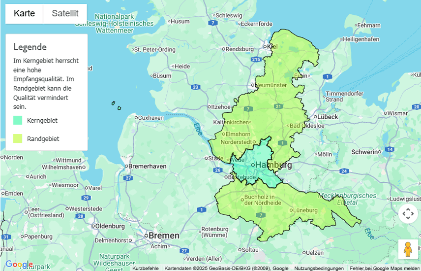 Sendegebiet ENERGY Hamburg