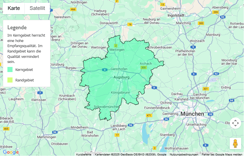Sendegebiet hitradio.rt1