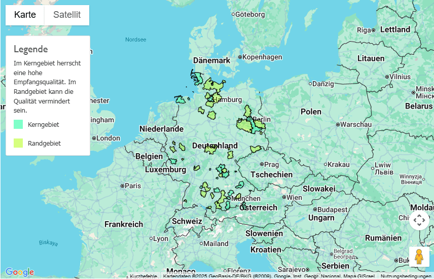 Sendegebiet Klassik Radio