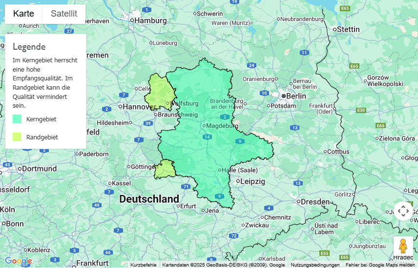Sendegebiet MDR Sachsen-Anhalt