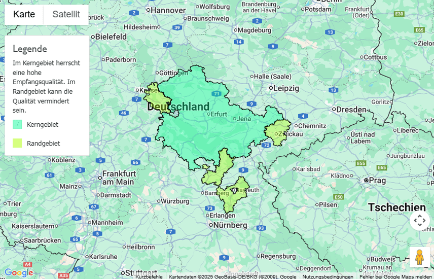 Sendegebiet MDR Thüringen