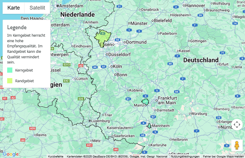 Sendegebiet Metropol FM