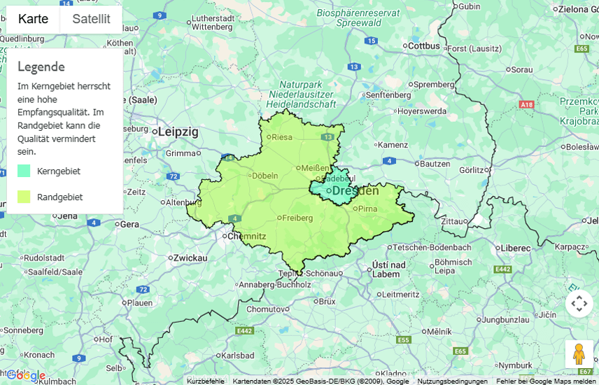 Sendegebiet Radio Dresden