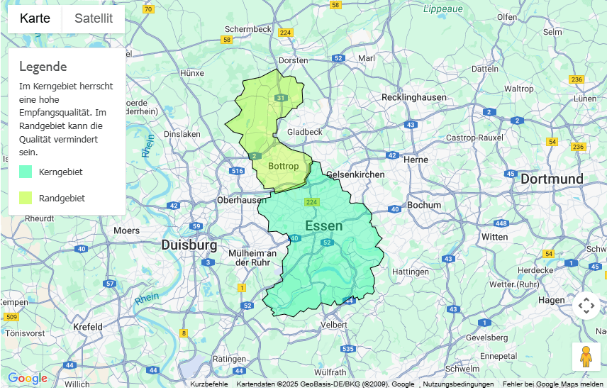 Sendegebiet Radio Essen