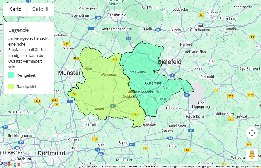 Sendegebiet Radio Gütersloh