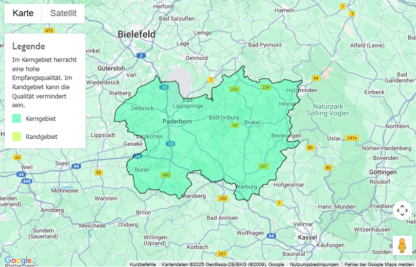 Sendegebiet Radio Hochstift