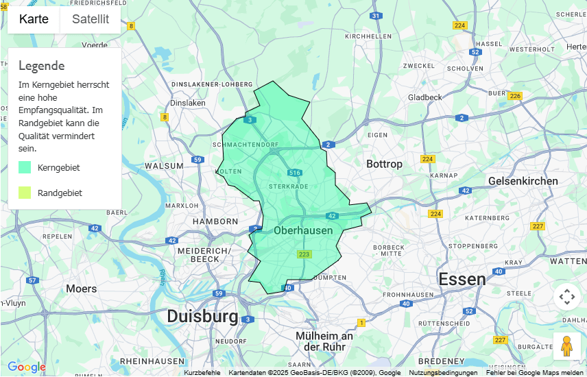 Sendegebiet Radio Oberhausen