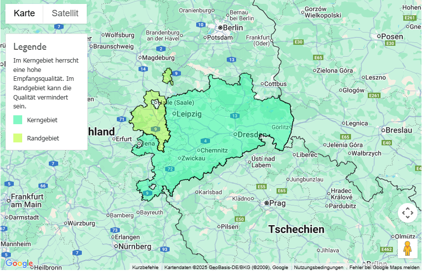 Sendegebiet Radio PSR