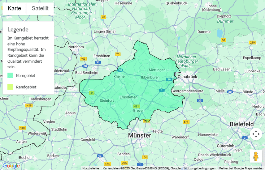 Sendegebiet Radio RST