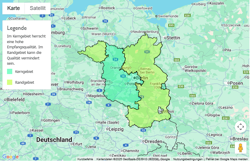 Sendegebiet rbb 88.8