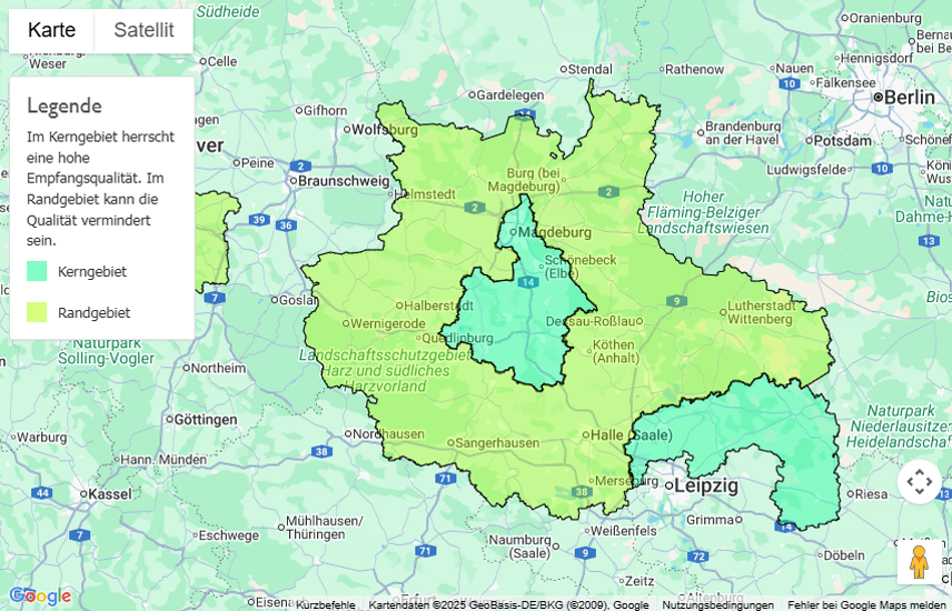 Sendegebiet ROCKLAND