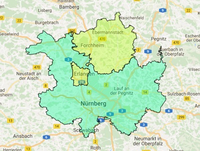 Sendegebiet Das neue Charivari 98.6 Nürnberg