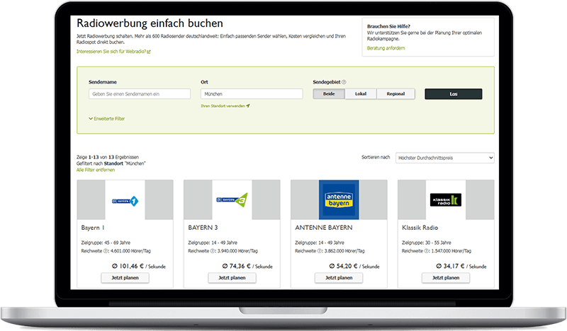 Jetzt Preise für Radiospots ermitteln