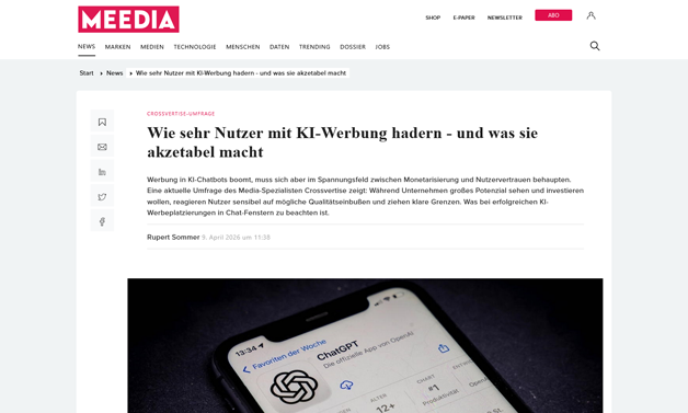 MEEDIA: Werbung in KI-Chatbots