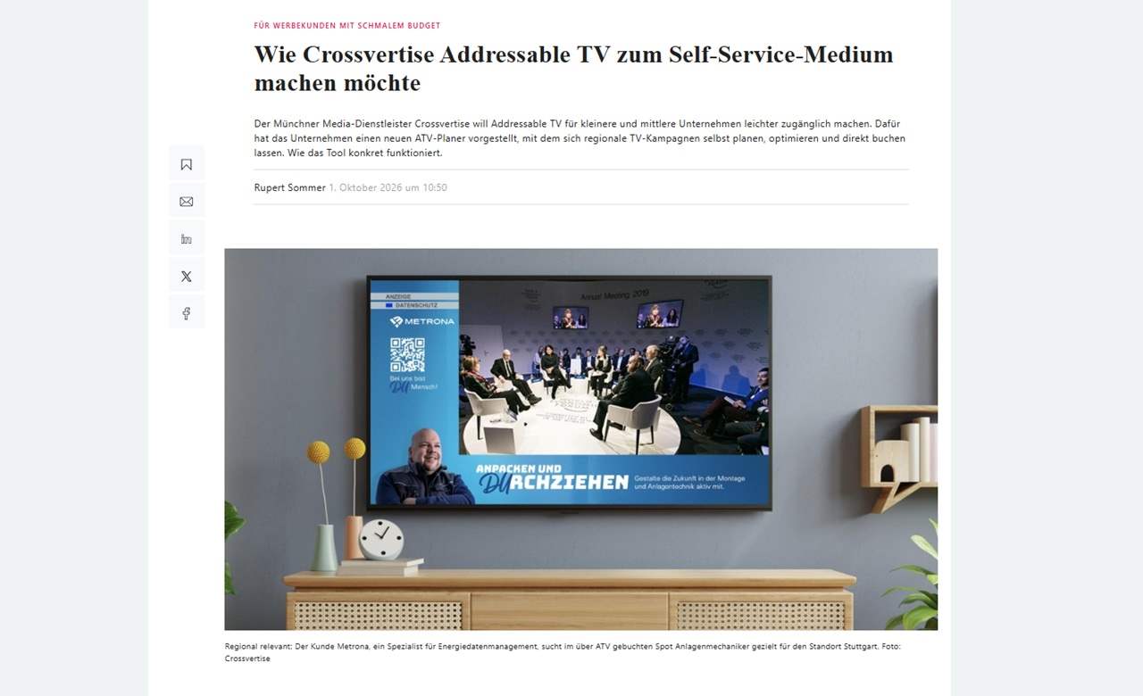 MEEDIA: Wie crossvertise ATV zum Self-Service-Medium machen möchte