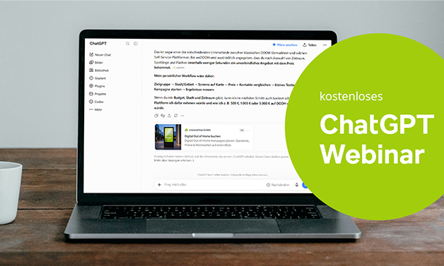Kostenloses Webinar: 4 Wochen ChatGPT Ads