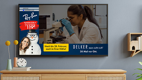 DELKER Optik – Addressable TV bewirbt Sonderangebot im relevanten Einzugsgebiet