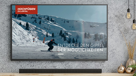 Skiregion Hochfügen Zillertal – Winterwerbung im Wohnzimmer per Connected TV